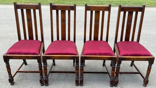 SET OF FOUR OAK DINING CHAIRS - ADDITIONAL PHOTO 1