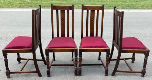 SET OF FOUR OAK DINING CHAIRS - ADDITIONAL PHOTO 3