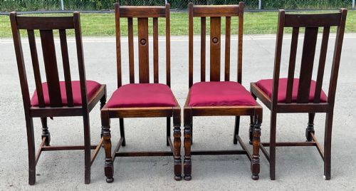 SET OF FOUR OAK DINING CHAIRS - ADDITIONAL PHOTO 4