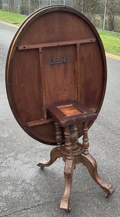 EDWARDIAN INLAID WALNUT OVAL CENTRE TABLE - ADDITIONAL PHOTO 2