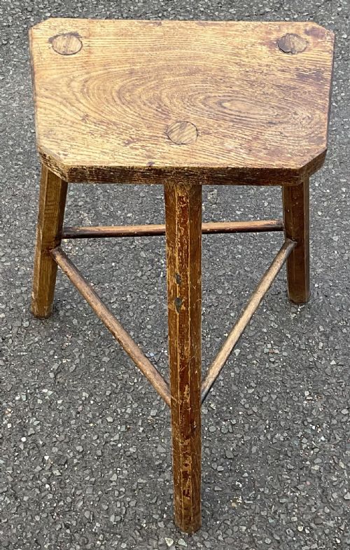 VICTORIAN TALL ELM STOOL - ADDITIONAL PHOTO 1