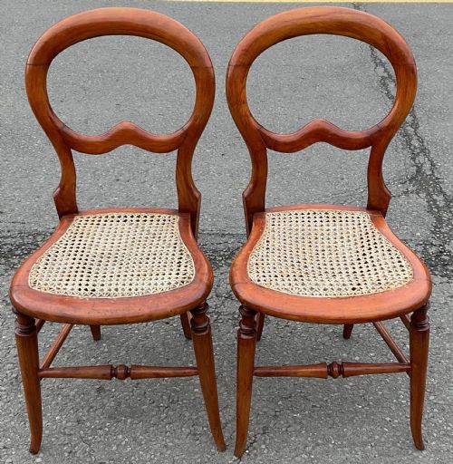 PAIR VICTORIAN MAHOGANY BEDROOM CHAIRS