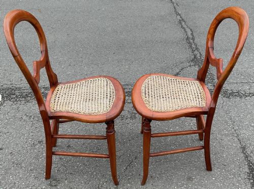 PAIR VICTORIAN MAHOGANY BEDROOM CHAIRS - ADDITIONAL PHOTO 1
