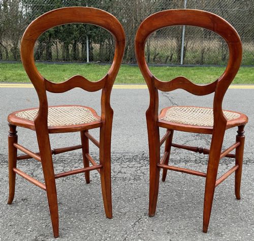 PAIR VICTORIAN MAHOGANY BEDROOM CHAIRS - ADDITIONAL PHOTO 2
