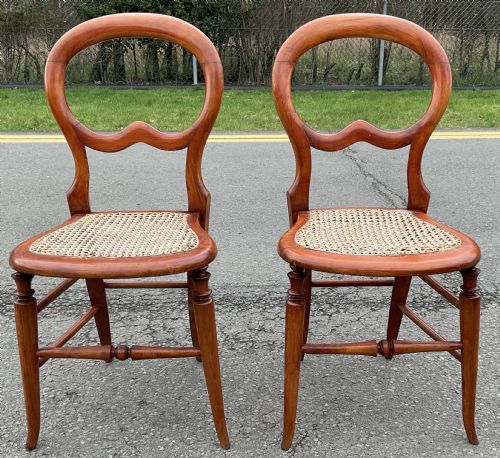 PAIR VICTORIAN MAHOGANY BEDROOM CHAIRS - ADDITIONAL PHOTO 5