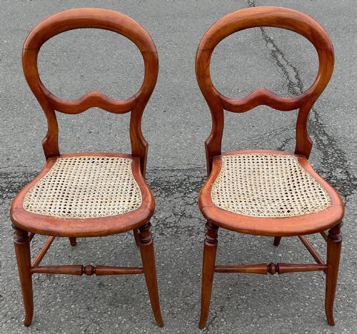PAIR VICTORIAN MAHOGANY BEDROOM CHAIRS - ADDITIONAL PHOTO 6