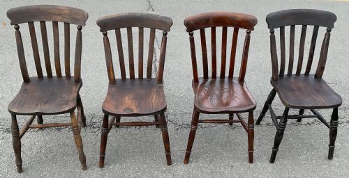 FOUR VICTORIAN WINDSOR LATHBACK KITCHEN CHAIRS - ADDITIONAL PHOTO 2