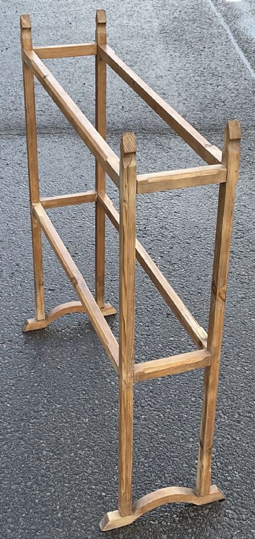 EDWARDIAN PINE STANDING TOWEL RAIL