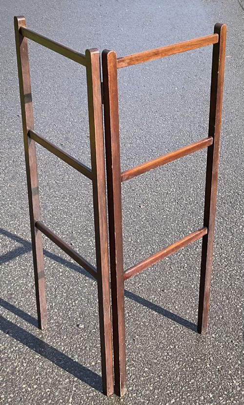 EDWARDIAN MAHOGANY FOLDING TOWEL RAIL - ADDITIONAL PHOTO 1