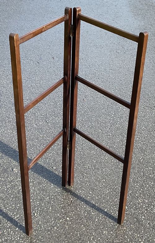 EDWARDIAN MAHOGANY FOLDING TOWEL RAIL - ADDITIONAL PHOTO 2