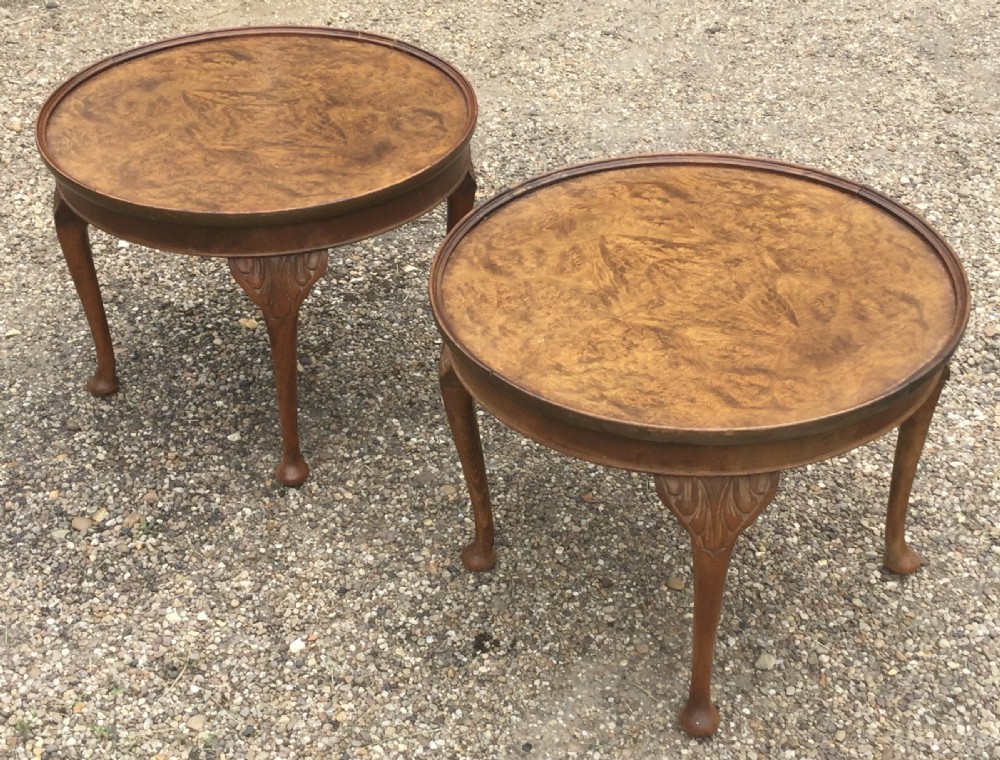 Pair Circular Walnut Coffee Table  View III