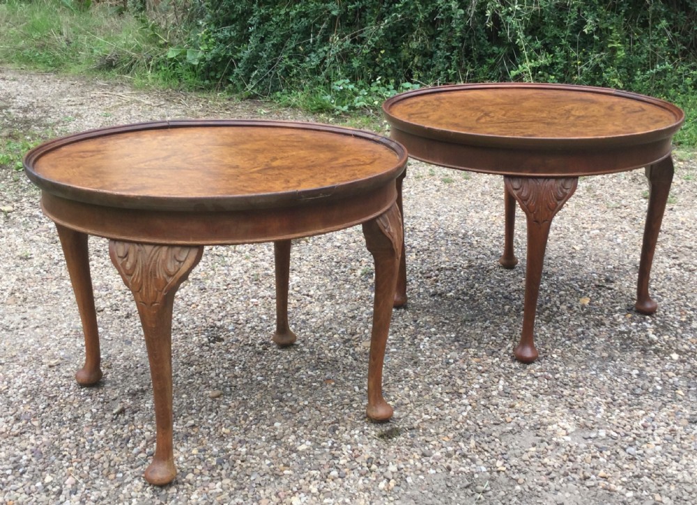 Pair Circular Walnut Coffee Table  View VI