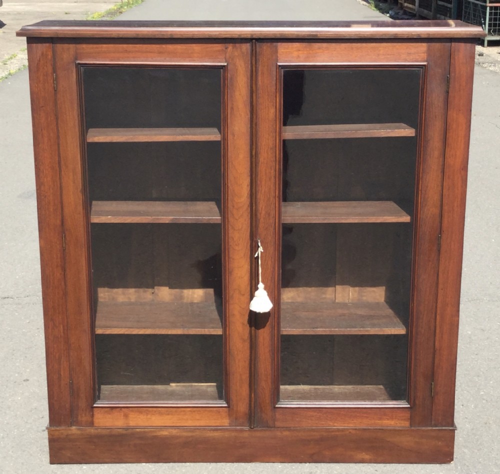 Edwardian Mahogany Two Door Standing Bookcase