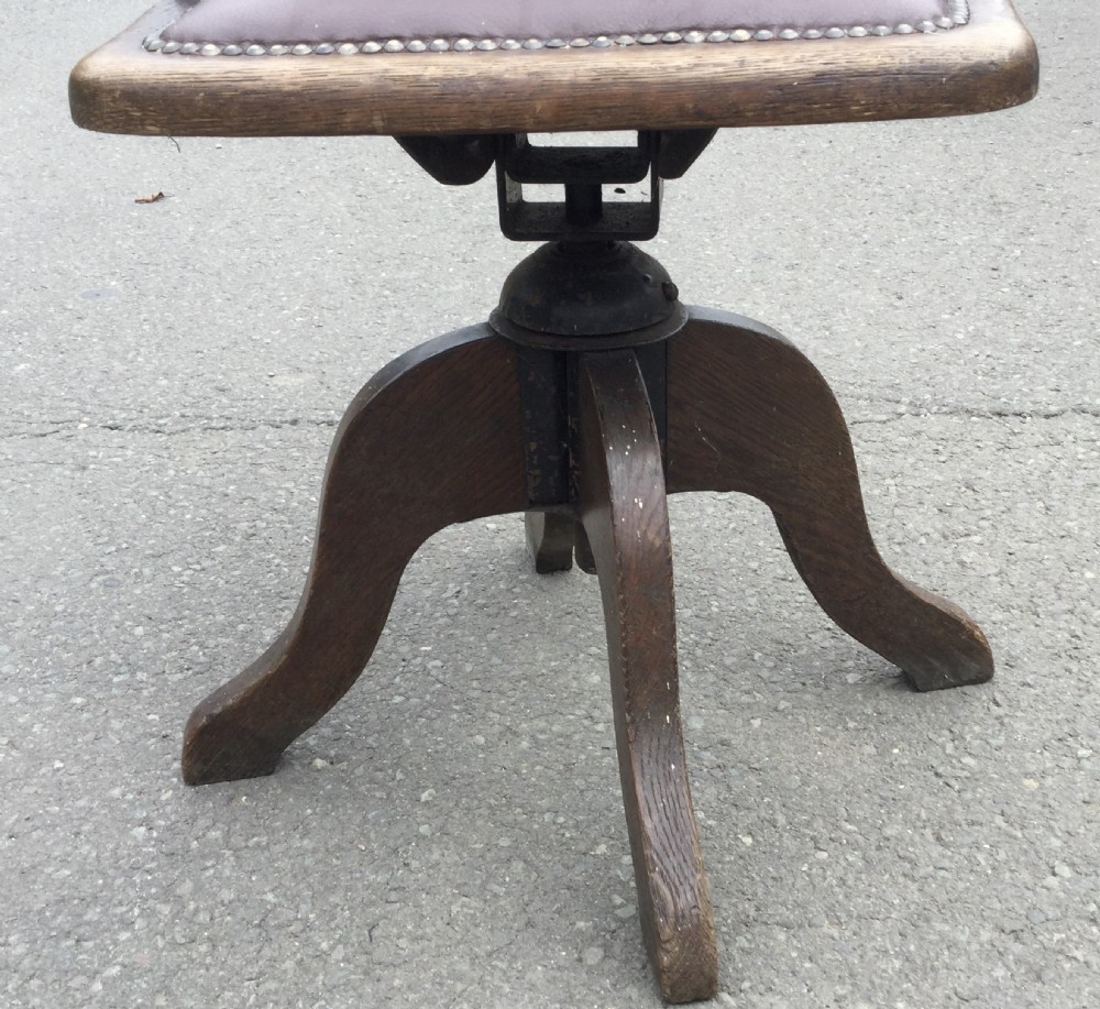 Edwardian Oak Swivel Desk Chair View IX
