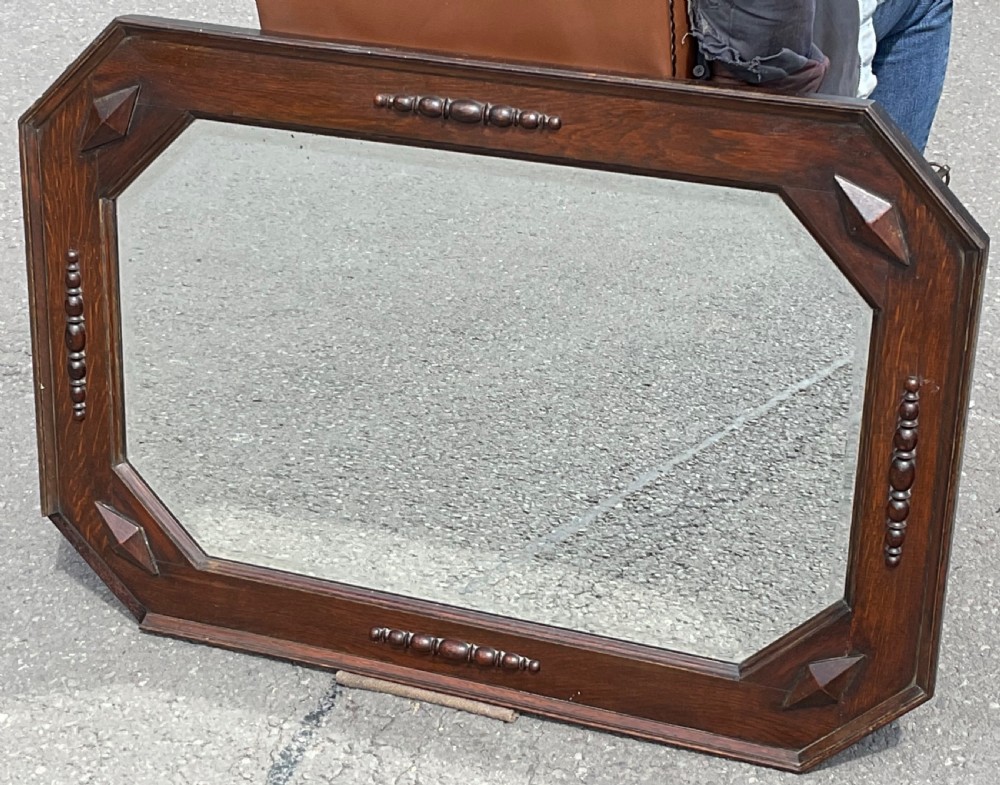 Rectangular Oak Framed Hanging Wall Mirror 