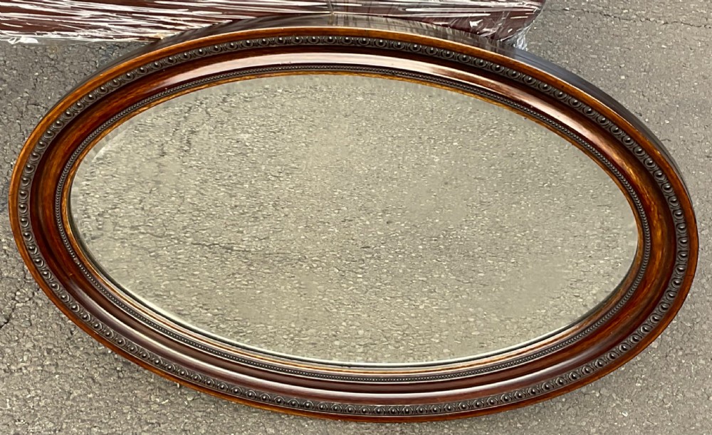 Wooden Framed Oval Wall Mirror 