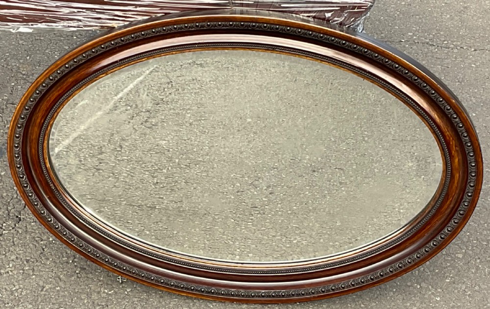Wooden Framed Oval Wall Mirror  View III
