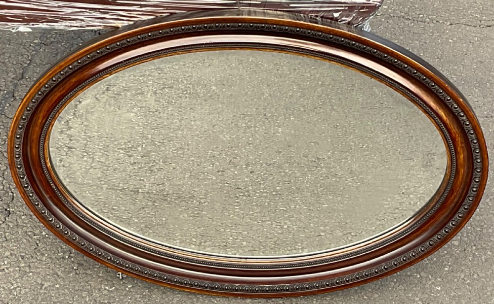 Wooden Framed Oval Wall Mirror  View V