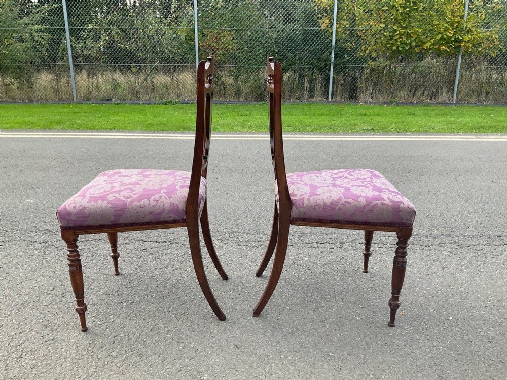 Pair Edwardian Rosewood Side Chairs View VIII