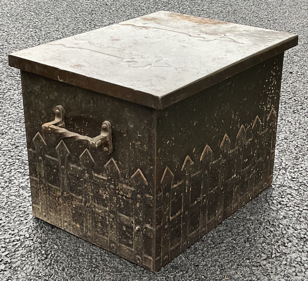 Art Nouveau Metal Coal Box 