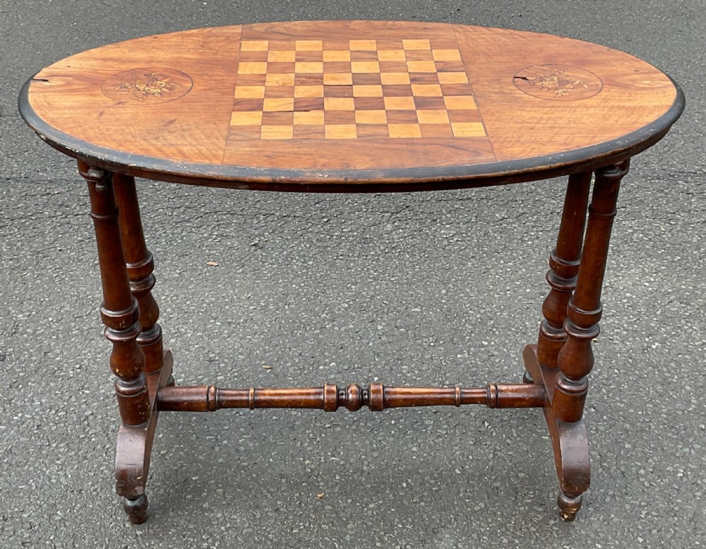 Victorian Walnut Chess Top Centre Table  View II