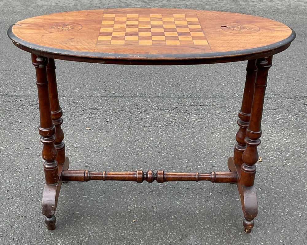 Victorian Walnut Chess Top Centre Table  View III