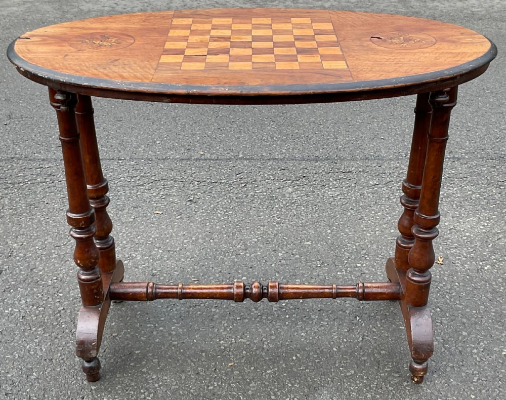 Victorian Walnut Chess Top Centre Table  View VII