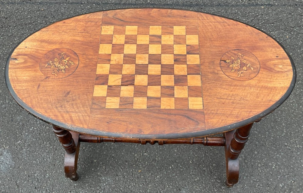 Victorian Walnut Chess Top Centre Table  View IX