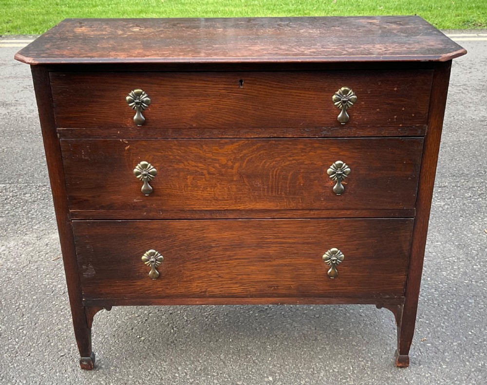 Edwardian Oak Chest of Drawers  View V