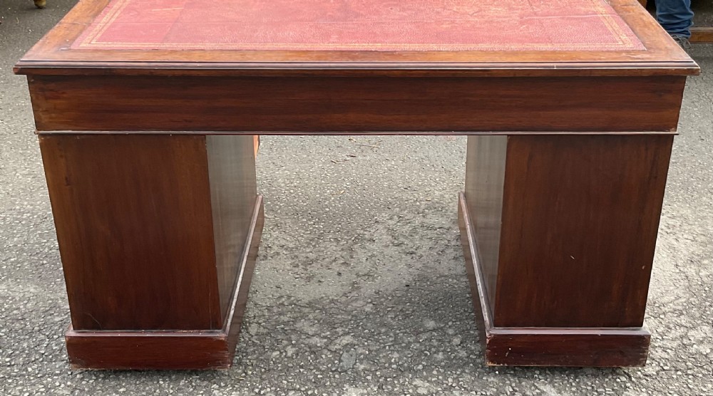 Edwardian Walnut Kneehole Writing Desk View XIV