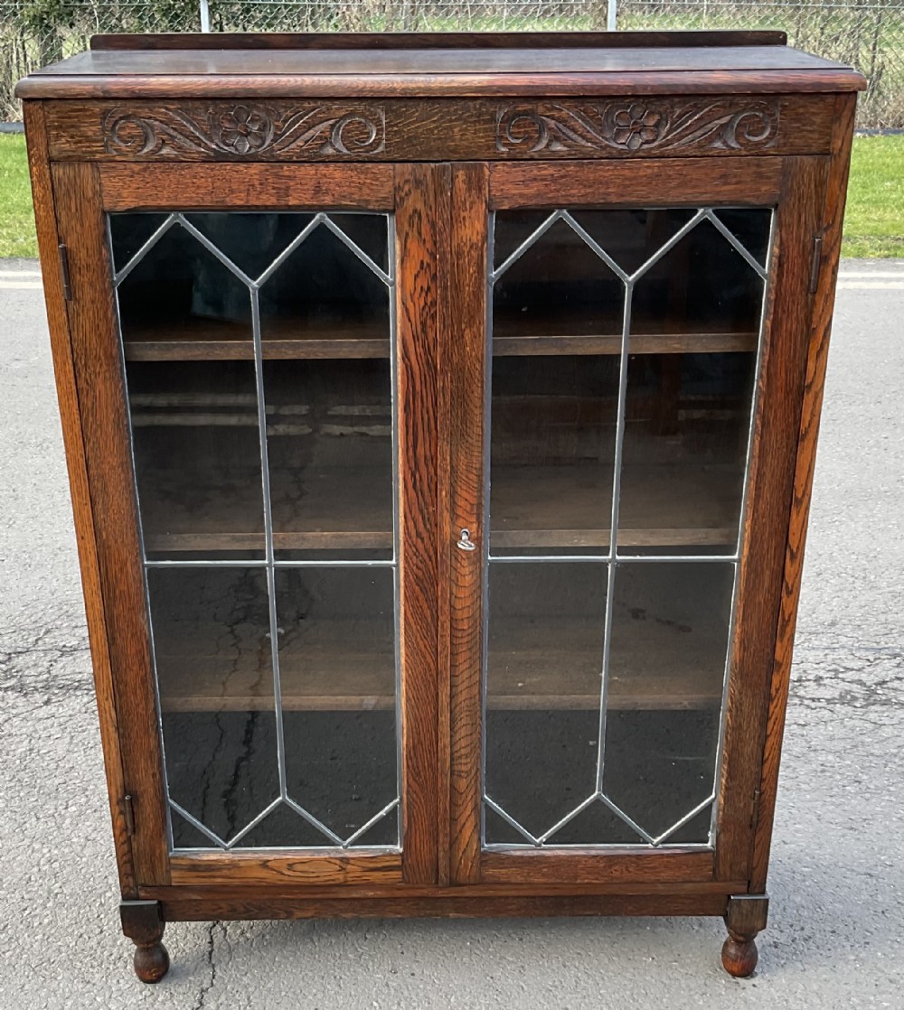 Small Oak Glazed Bookcase 