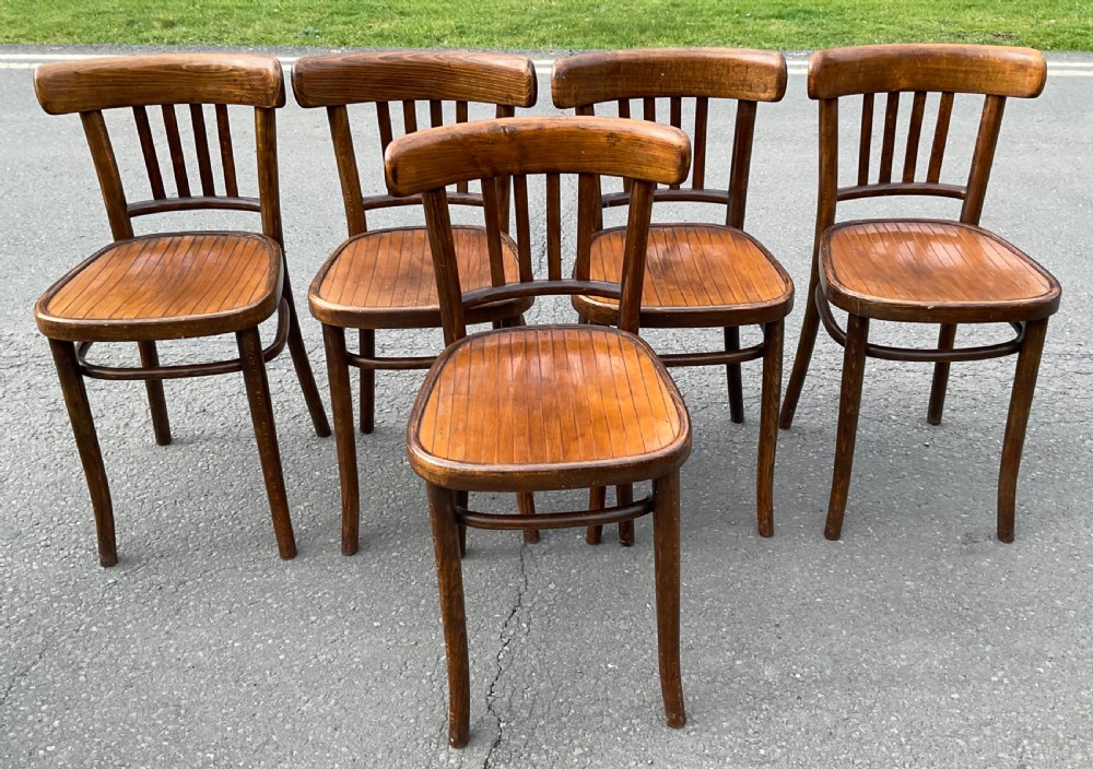 Set of Five Bentwood Kitchen Chairs 