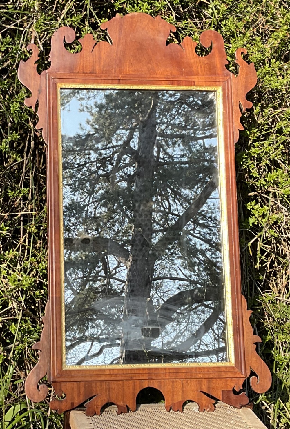Georgian Mahogany Hanging Wall Mirror 