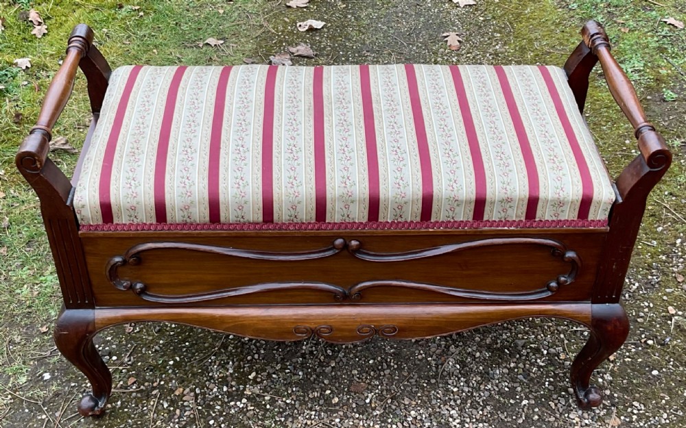 Edwardian Mahogany Duet Piano Stool View II