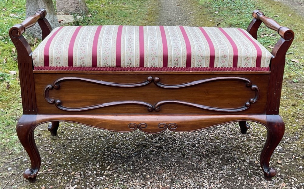 Edwardian Mahogany Duet Piano Stool View III