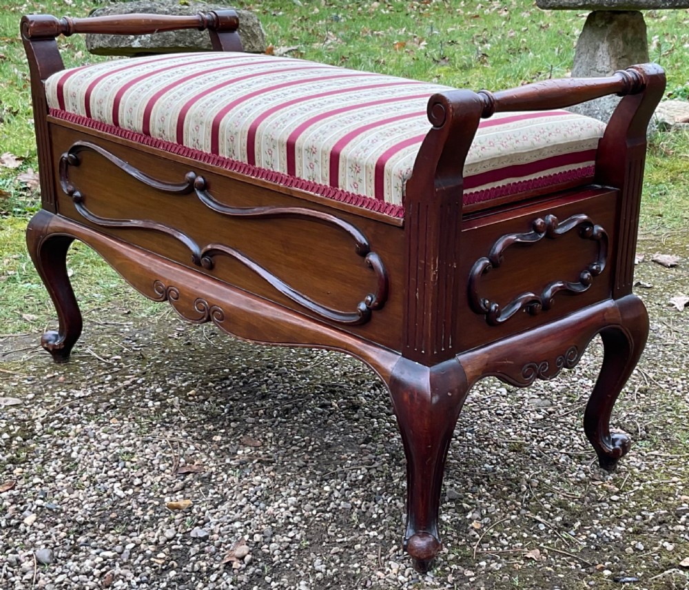 Edwardian Mahogany Duet Piano Stool View VI