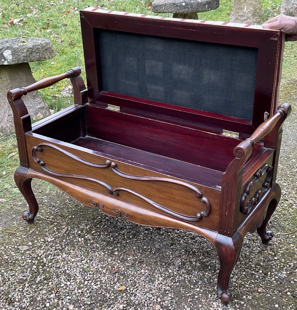Edwardian Mahogany Duet Piano Stool View VIII