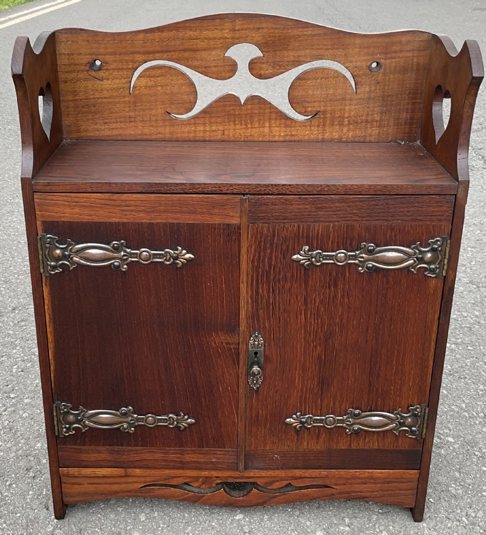 Art Nouveau Oak Hanging Wall Shelves 
