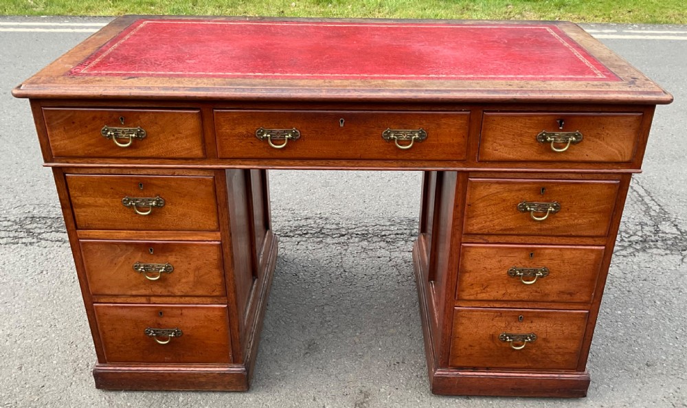 Victorian Mahogany Pedestal Writing Desk