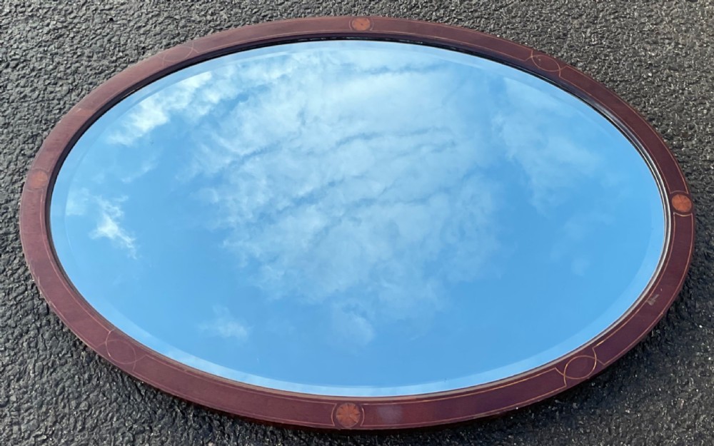 Oval Framed Mahogany Wall Mirror 