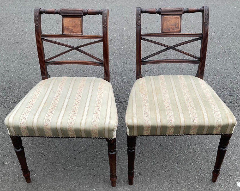 Pair Georgian Mahogany Dining Chairs 