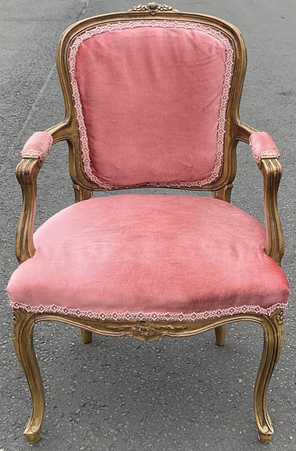 French Walnut Salon Armchair 