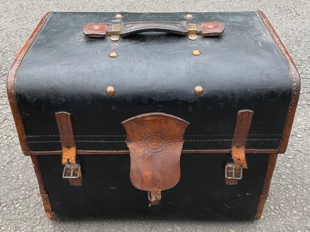 Victorian Small Leather Travelling Trunk 