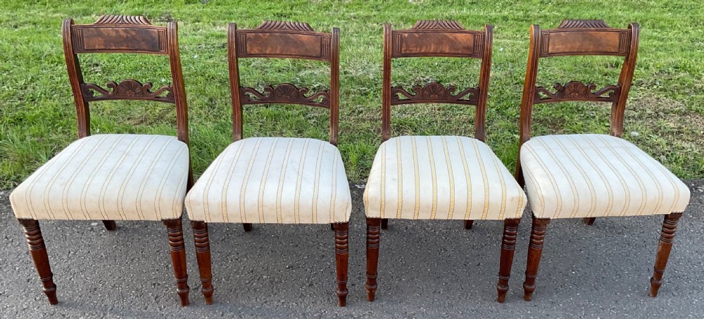Set of Four Regency Mahogany Dining Chairs 