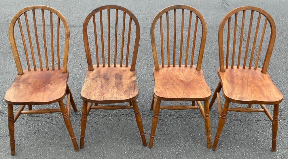 Set of Four Stickback Kitchen Chairs 