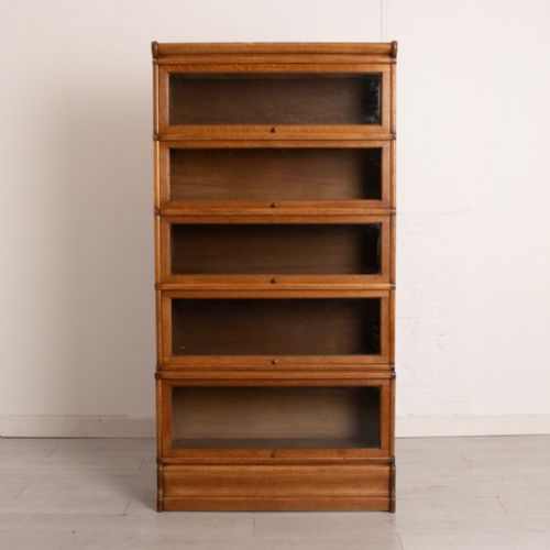 antique vintage golden oak sectional glazed cabinet by globe wernicke circa 1910 - CATEGORY: ANTIQUE BOOKCASES - DATED 1910