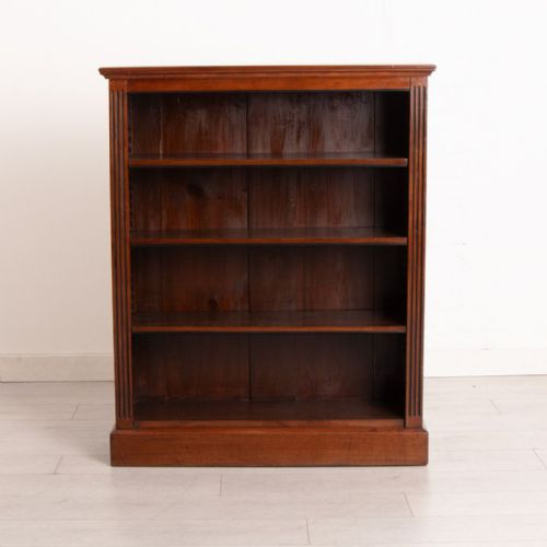 ANTIQUE MAHOGANY OPEN BOOKCASE C1900 - ADDITIONAL PHOTO 1