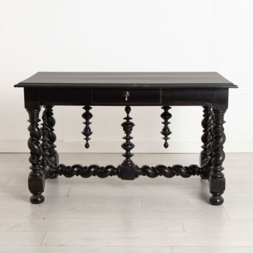 ANGLO PORTUGUESE BAROQUE REVIVAL TABLE IN POLISHED AMERICAN WALNUT C1850 - ADDITIONAL PHOTO 1