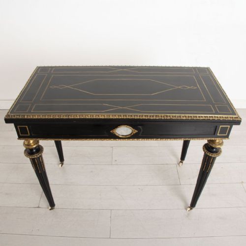 19TH CENTURY EBONISED ORMOLU GAMES TABLE - ADDITIONAL PHOTO 2