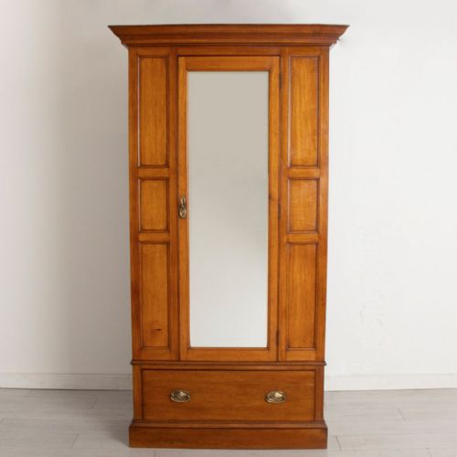 antique golden oak wardrobe c1900 - CATEGORY: ANTIQUE WARDROBES - DATED 1900